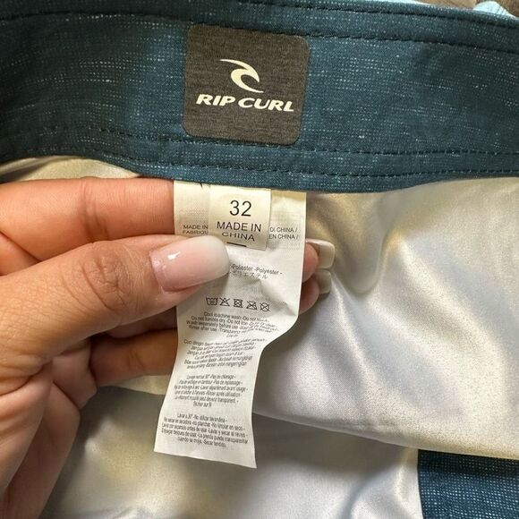 Rip Curl Men’s Size 32 Dawn Patrol Swim Trunk Blue Red Long with Side Pocket - Picture 3 of 9